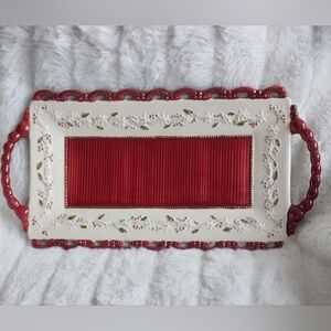 Vintage Amscan rectangle hand painted serving plate